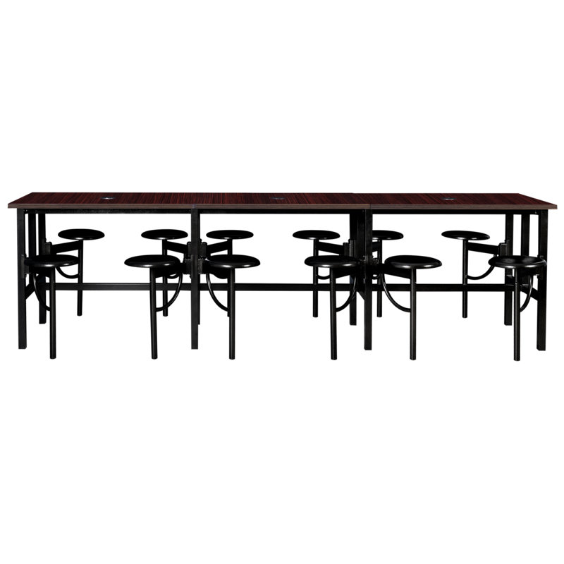 Ensemble de table et chaises Harriet, 38" H x 31.25" L x 141" D, Walnut