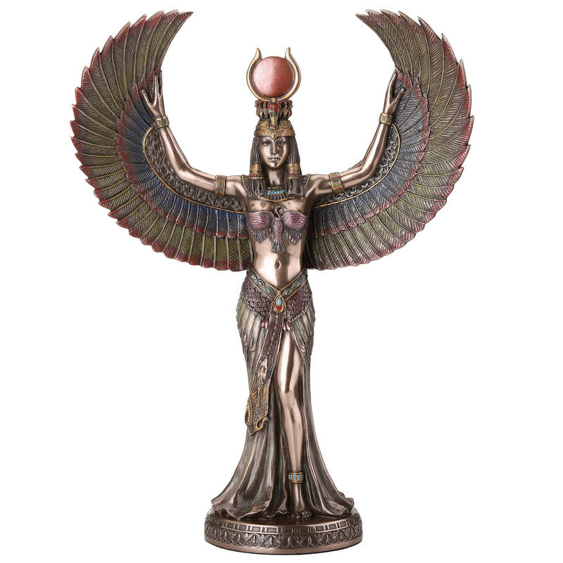 13.39 inches Height Cold Cast Isis the Egyptian Goddess of Magic and Wisdom Finish Figurine, Bronze
