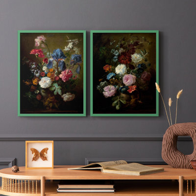 Demure Dutch Floral I-Premium Framed Print -Ready to Hang - No Nails Required - No Nails Required