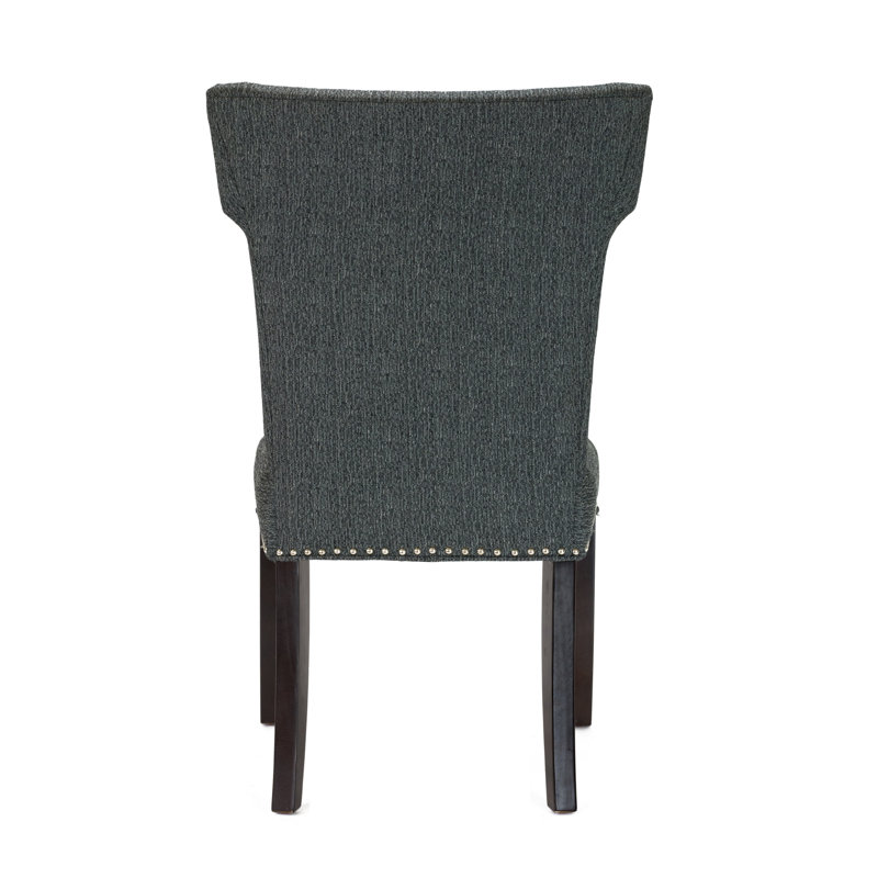 Chaise d'appoint rembourrée en bois massif Morris, Gris anthracite
