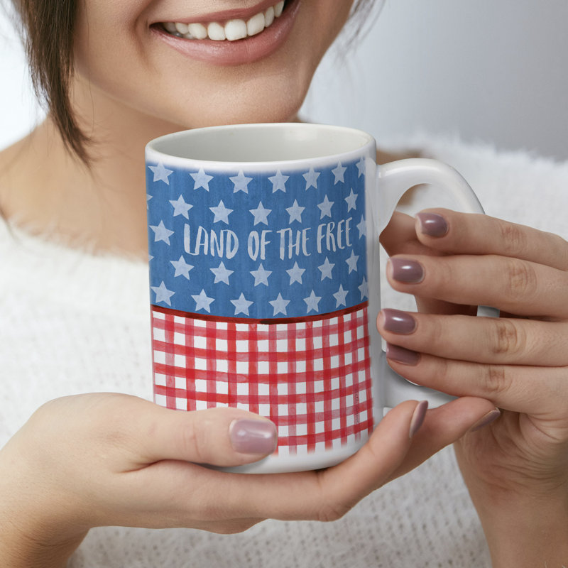 Americana Style 15 oz. Decorative Ceramic Mug