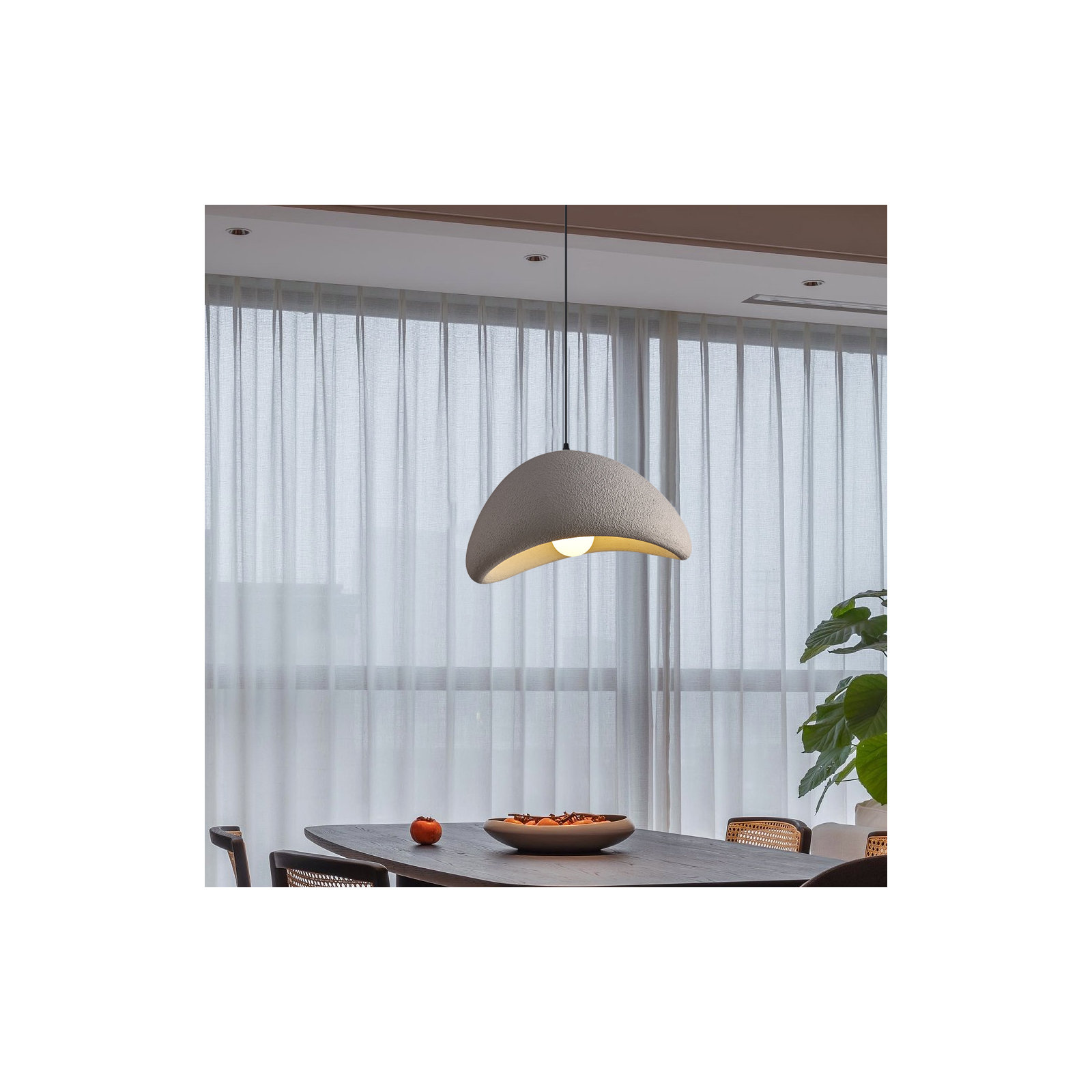 Danthony Single Light Polyester Dimmable Pendant, 12.99" H x 23.62" W x 23.62" D