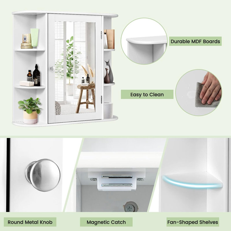 Mounting / Installation Required Bathroom Cabinet, White