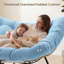 Chaise berçante d'extérieur / d'intérieur pour 2 personnes avec coussin épais-1257299515