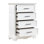 White Finish Elegant 4-Drawer Chest Storage Solid Wood Bedroom Furniture 1pc Vertical Drawers Cabinet