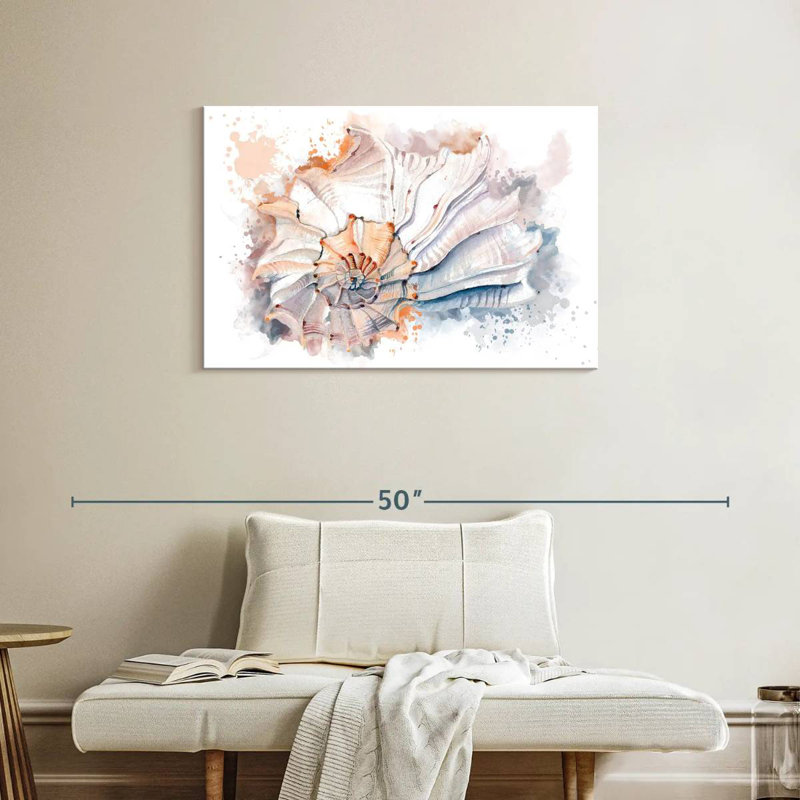 Aletra Nautilus Seashell Splash, 24" H x 36" W