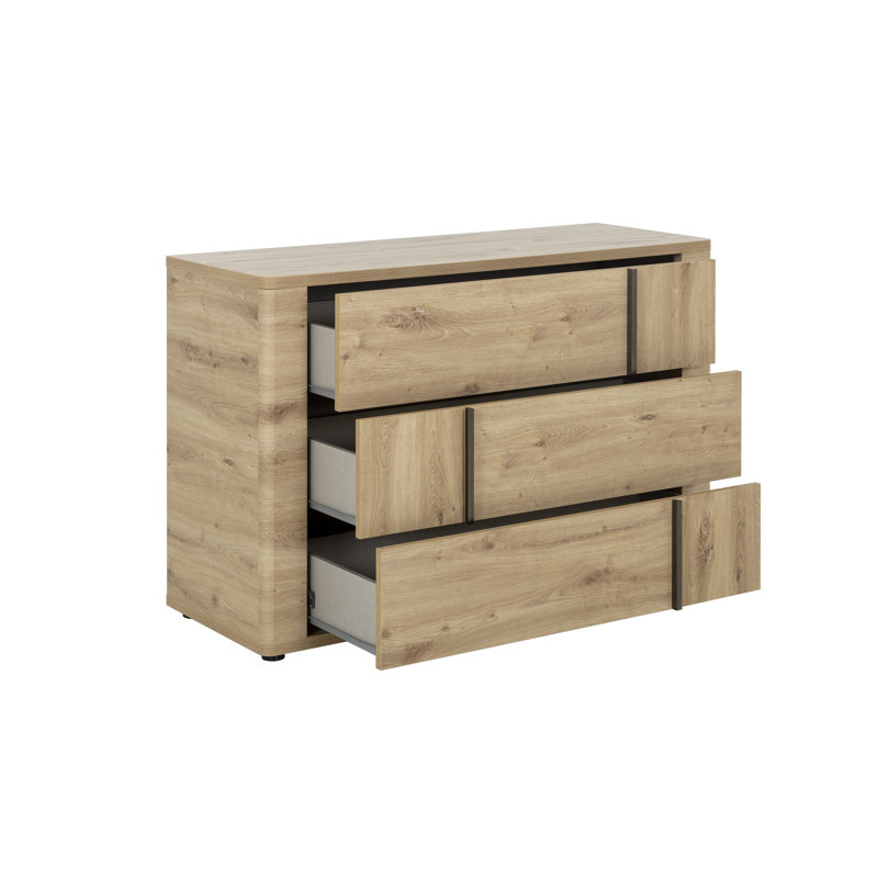 Perao 121cm W 3 - Drawer Chest of Drawers