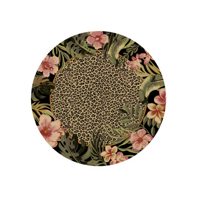 Tapis vert à imprimé animalier Gutierez