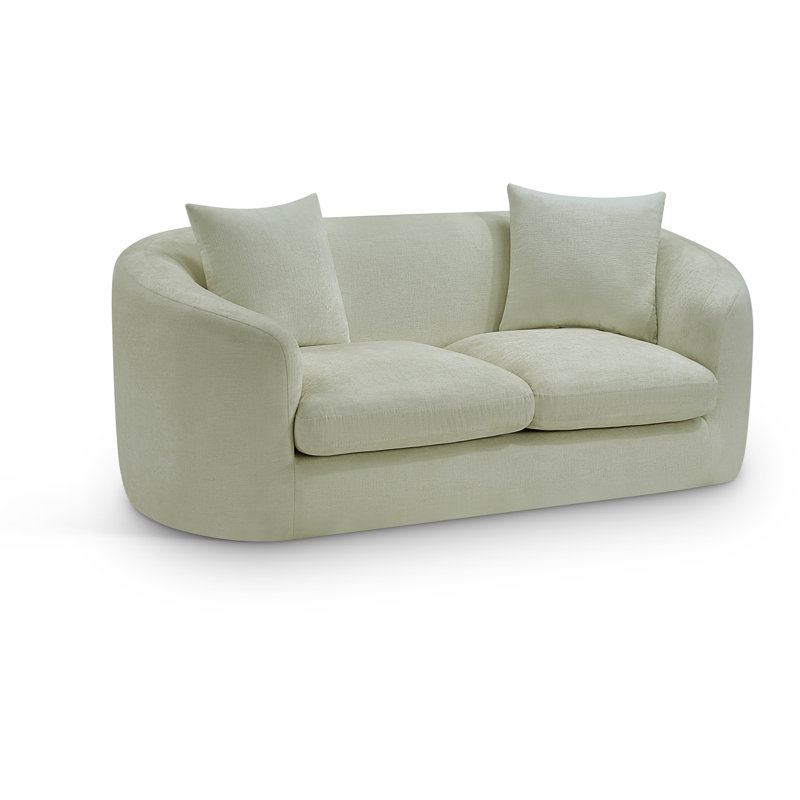 Penelope Chenille Fabric Loveseat, Mint Chenille Fabric