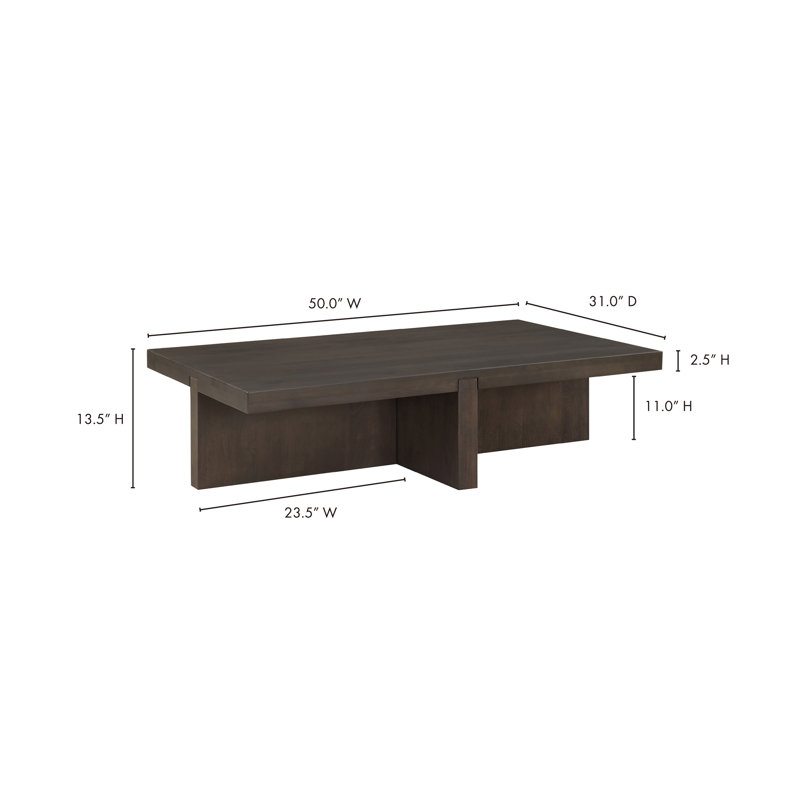 Solid Wood Coffee Table, Dark Brown