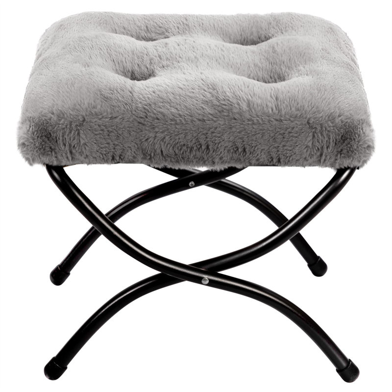 47cm Wide Footstool Ottoman, Grey