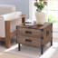 Ensemble de 3 tables basses en bois récupéré gris - coffre de rangement & amp; Tables d'appoint pour le salon