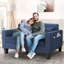 Canapé-lit convertible W-6-en-1 de 58,27 po Zhania, canapés-lits avec causeuse avec lit escamotable, dossier amovible, poches de rangement et 2 coussins, futon moderne en lin pliable pour petits espaces-917001056-876263686