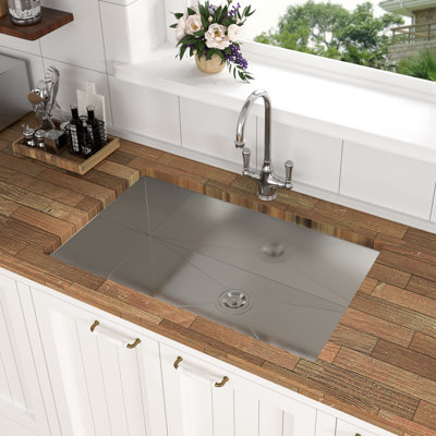 33 Inch Undermount Sink - 33"X19"X9" Undermount Stainless Steel Kitchen Sink 16 Gauge 9 Inch Deep Single Bowl Kitchen Sink Basin