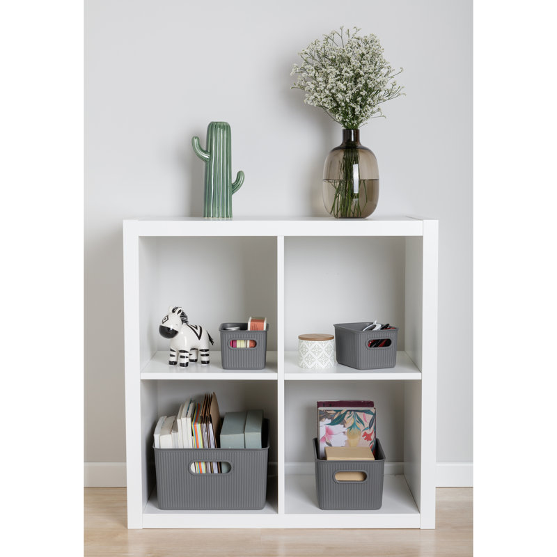 Ensemble de bacs en plastique 3 pièces, Gris