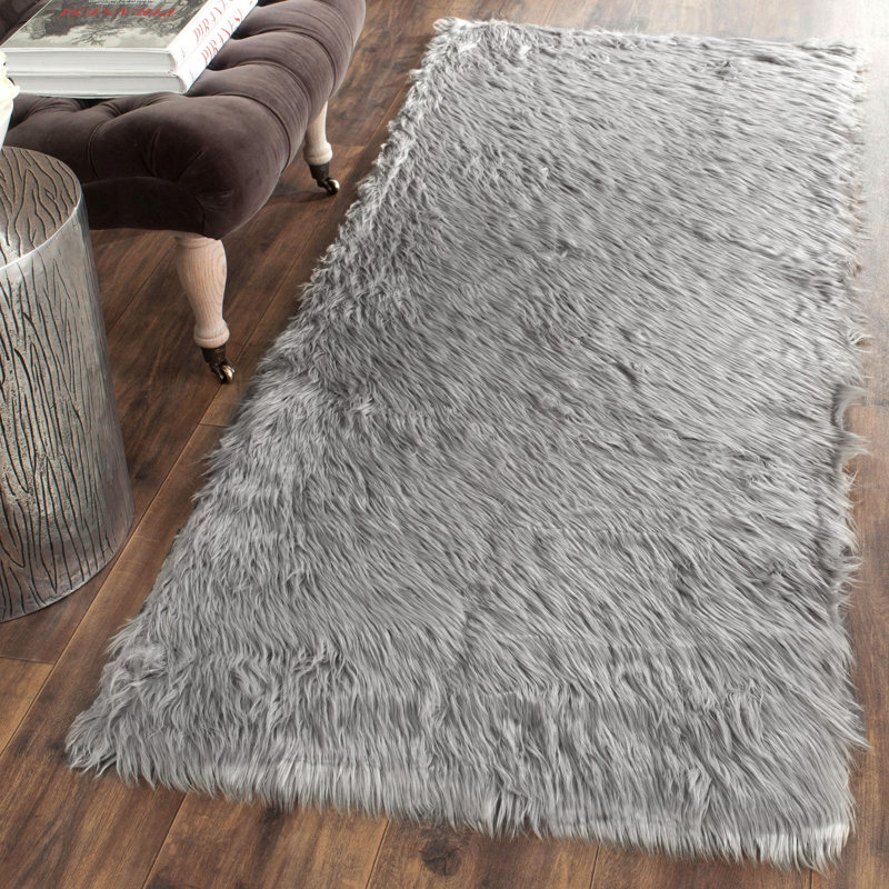 Tapis gris fait à la main Contrella, Tapis de couloir 2 pi 6 po x 8 pi