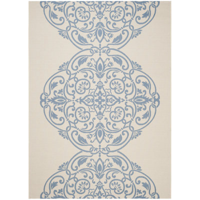 Tapis ikat beige / bleu Joliet