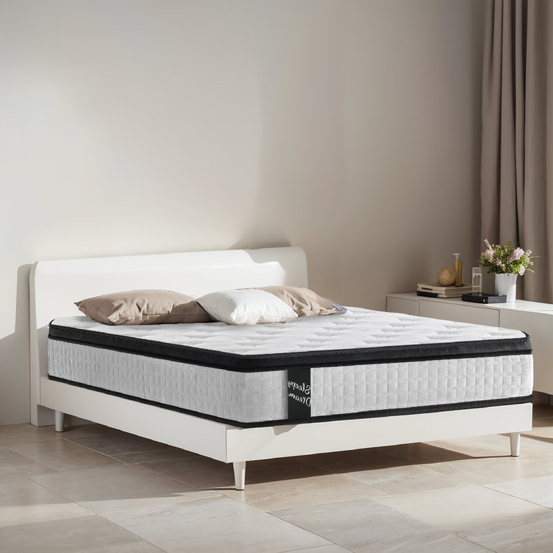 Ressorts ensachés 12 po avec matelas en mousse à mémoire de forme Euro, Très grand lit
