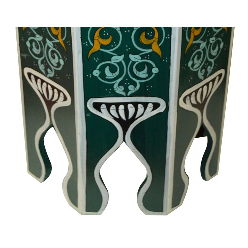 Handmade Moroccan Wood Table Green