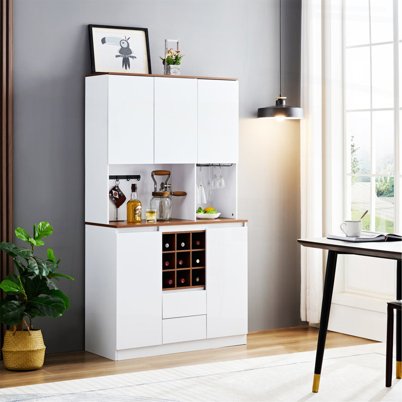 Armoire à vin Farmhouse Coffee Bar, 68,89 po avec rangement