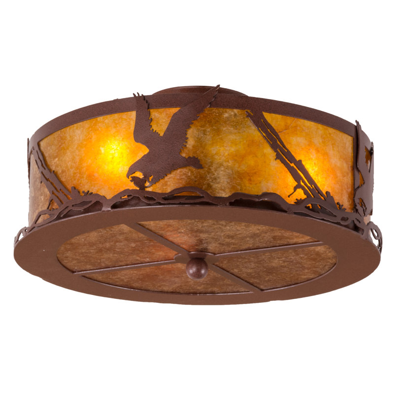 Rustic Lodge 3 - Light Semi Flush Mount