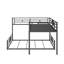 Lit superposé en L en forme de L, cadre de lit superposé en métal peu encombrant pour la chambre à coucher, aucun sommier requis