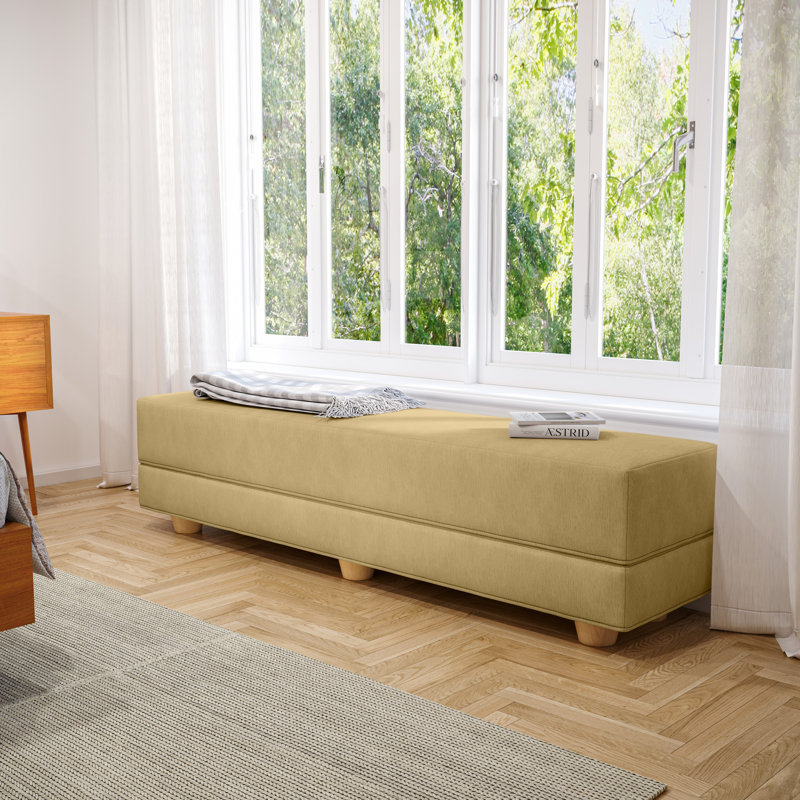 Palisades Camden Twin-Sized Convertible Sleeper Bench – Space-Saving Fold-Out Bed with Pet-Friendly Fabric, Camel