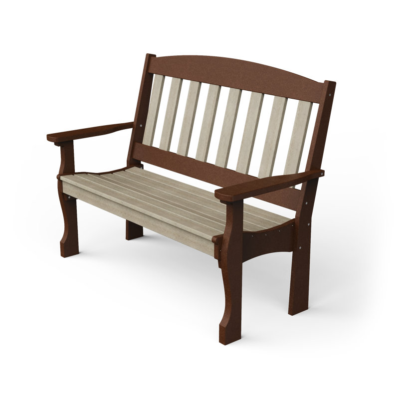 Banc de jardin en plastique Leeroy, Bois de bouleau / brun Tudor