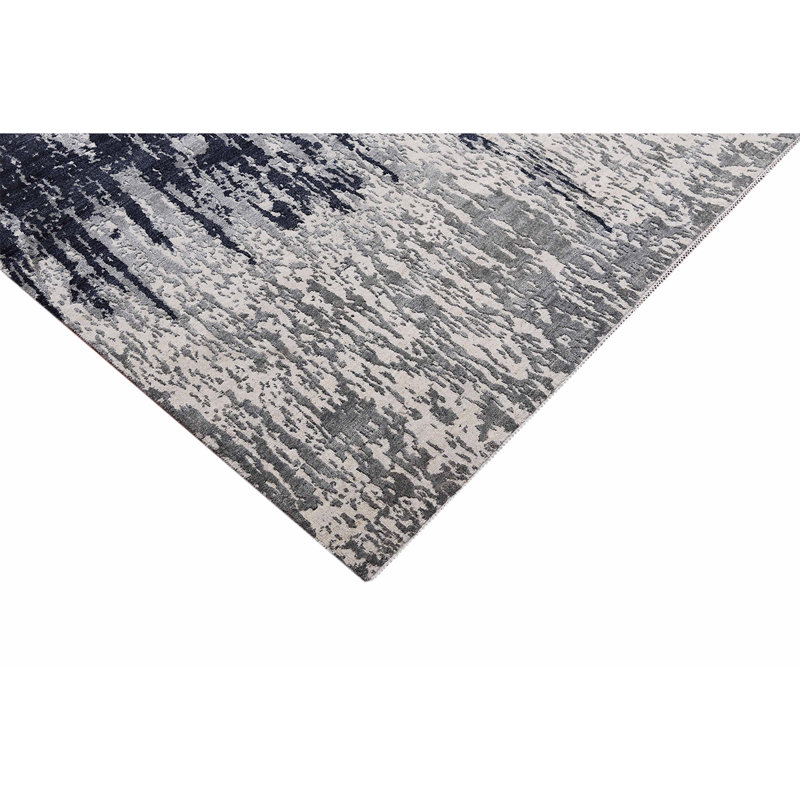 Handmade Silk and Wool Area Rug, Rectangle 8' x 10'