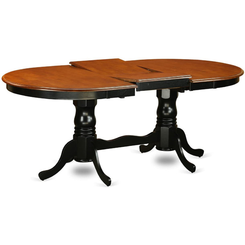 9 Piece Dining Table Set Includes an Oval Dining Room Table with Butterfly Leaf and 8 Wood Seat Chairs, Black & Cherry
