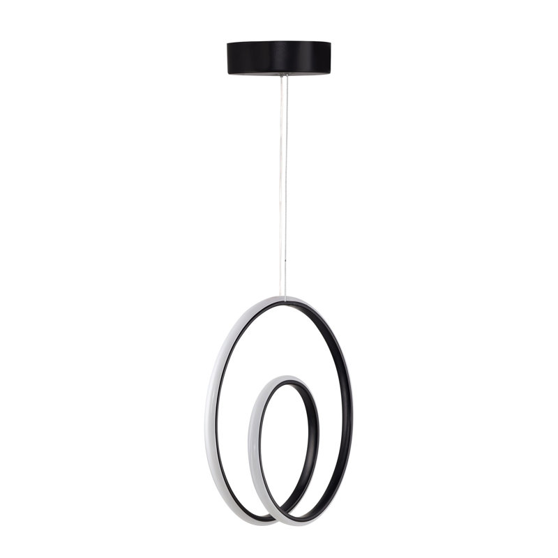 Modern Adjustable Chandelier, Black Aluminum Body, 12.6 x 12.6 x 2.4 inches | Height Adjustable 0-31.5 inches | LED Socket 6500K, 24-36 Watts | Elegant Lighting for Living Room, Dining Room & Office Spaces