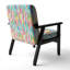 Chaise à accoudoirs en velours multicolore à rayures géométriques multicolores