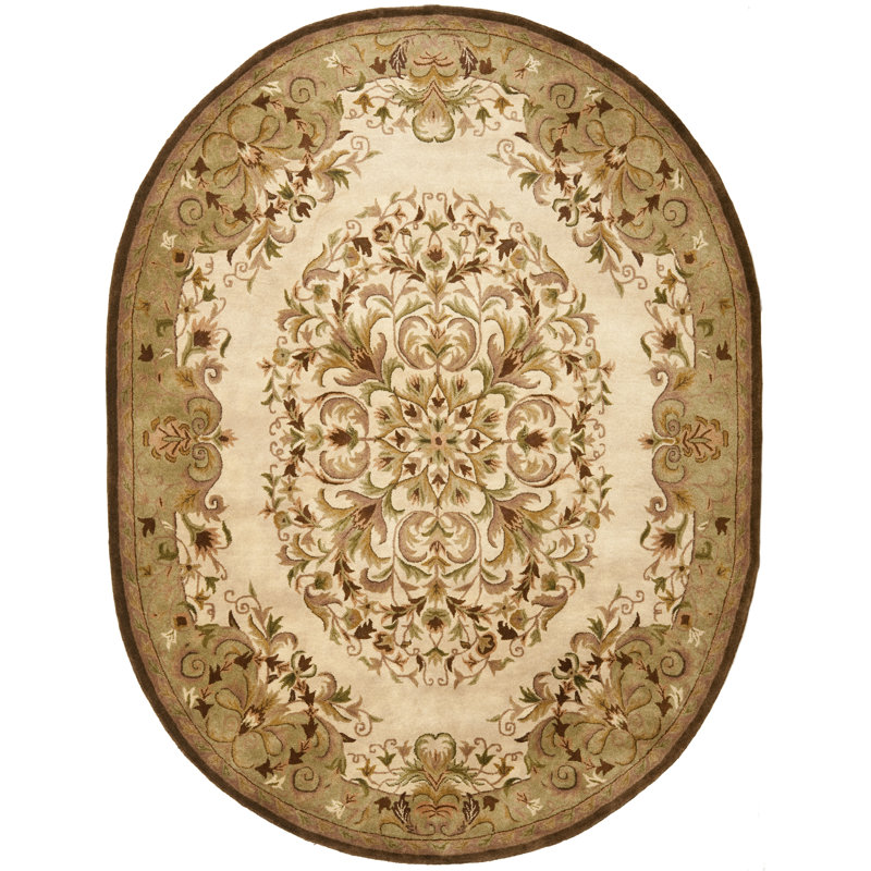 Kuhlman Hand Tufted Wool Oriental Rug, Oval 7'6" x 9'6"
