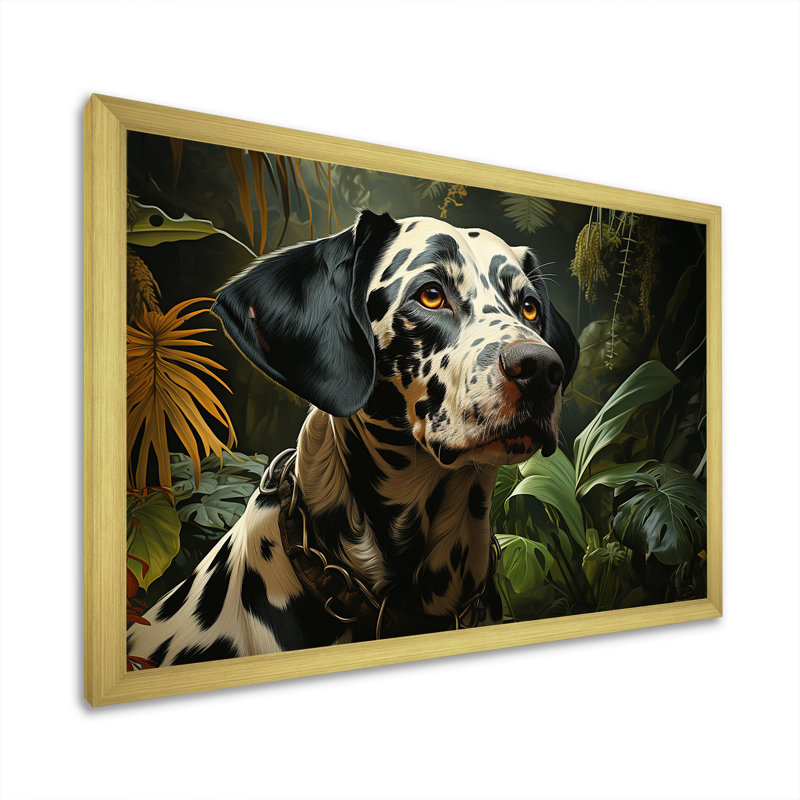 " Dalmatian Dream VI ", Gold Closed Corner Framed, 12" H x 20" W x 1" D