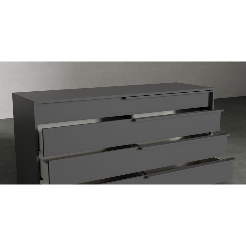 Jane 4 Drawer Dresser, Dark Gull Gray
