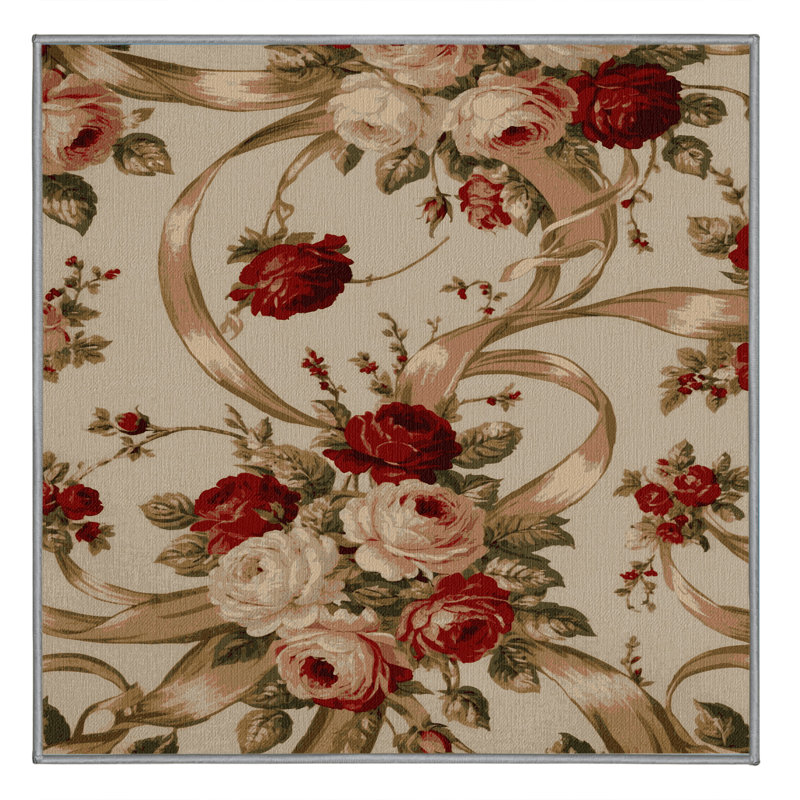 Tapis gris français lavable à la machine, Carré 5 pi