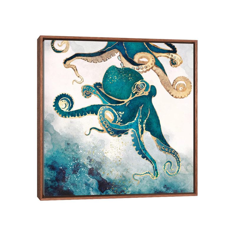 Underwater Dream V - reproduction d'art, Cadre flottant brun, H 26 po x l 26 po x P 1,5 po