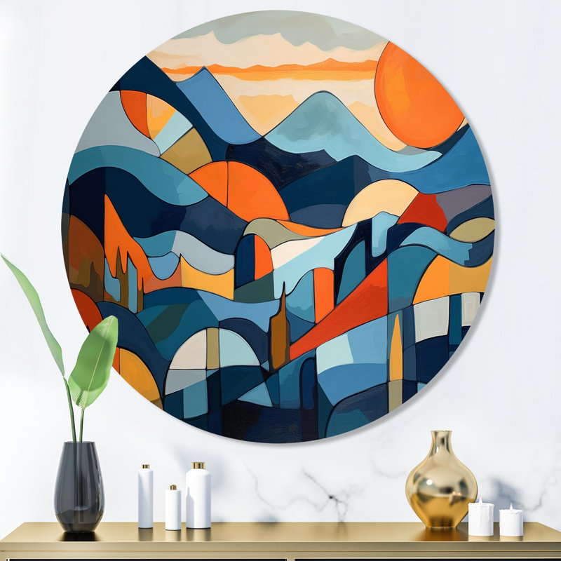 Mid Century Perspectives II sur impression métallique, H 16 po x l 16 po x P 1 po