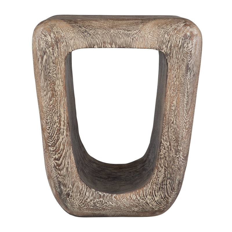 Kenza Bleached Wash Accent Stool