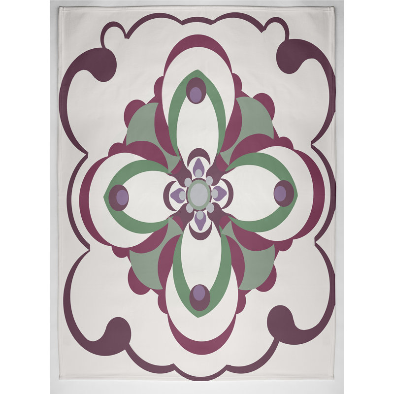Kaleidoscope Throw Blanket, 60" L x 50" W, Wine (Off White/Purple)