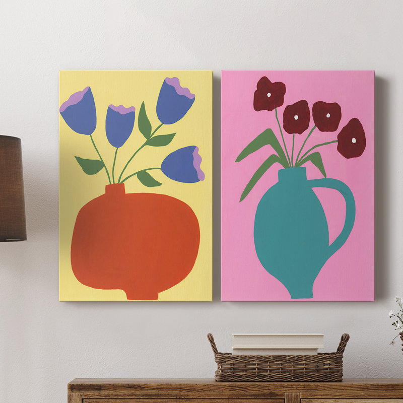 Modern Moderns III - Toile tendue avec châssis de qualité supérieure - Prêt à accrocher, H 18 po x l 24 po
