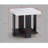 3-Piece Cocktail Set White Faux Marble Table Top Coffee Table and Two Matching End Tables Living Room Wooden Furniture White Black