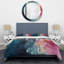 Ensemble de housse de couette en microfibre / polyester bleu et rose-1107050177