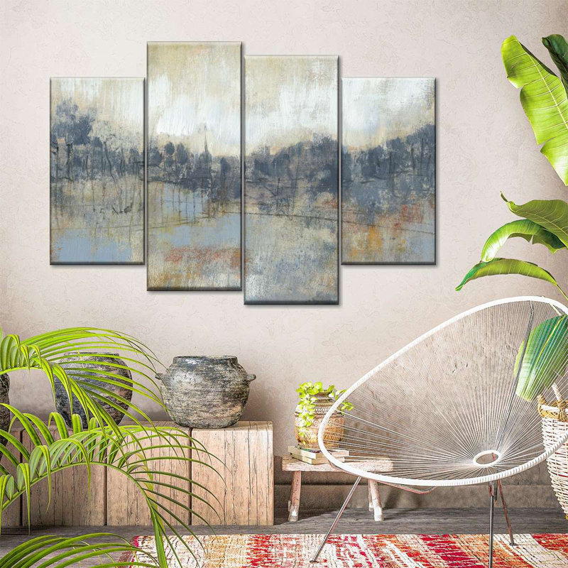 «Cool Grey Horizon I», reproduction d'art sur toile, H 42 po x l 68 po x P 1,25 po