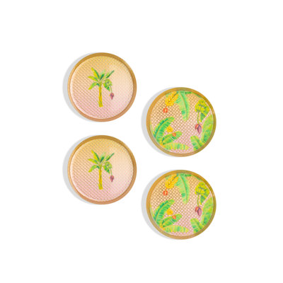 Banana Grove Gold Foil Coaster Set
