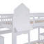 Lit superposé simple au-dessus d'un lit simple avec 2 tiroirs, 3 tablettes et glissière - blanc-133702469