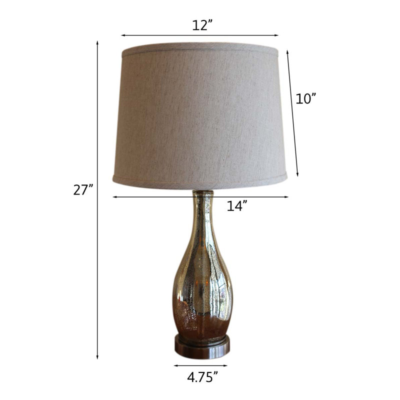 Lampe de table en verre Talesha, Naturel