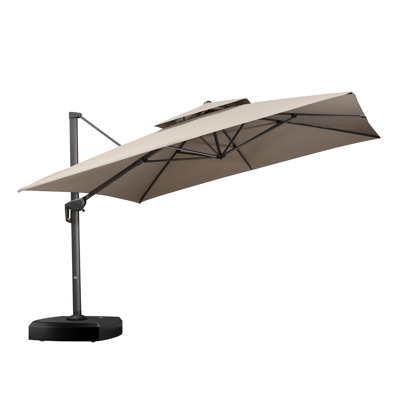 Parasol en porte-à-faux avancé en tissu 144 po avec base à roulettes Yoav Yoav