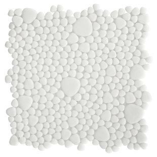 Glass Tile Love 12x12 Pebble Mosaic 10.76 sqft/case, Ideal for Kitchen Backsplash Bathroom Pool Tile