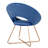 Focht 20" Wide Velvet Barrel Armchair with Open Back and Gold Metal Legs-438874832